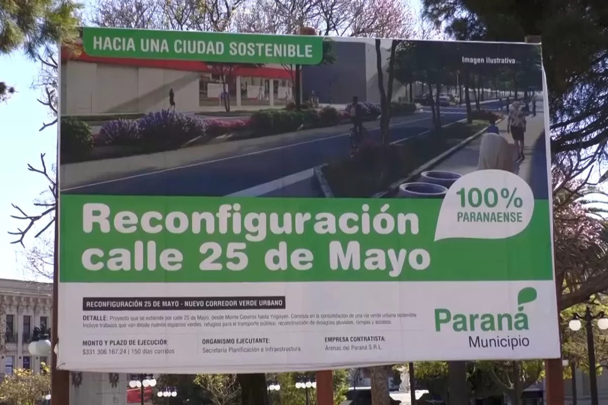 Avanza la reconfiguraci&oacute;n de calle 25 de Mayo y modifican recorridos de seis l&iacute;neas de colectivos