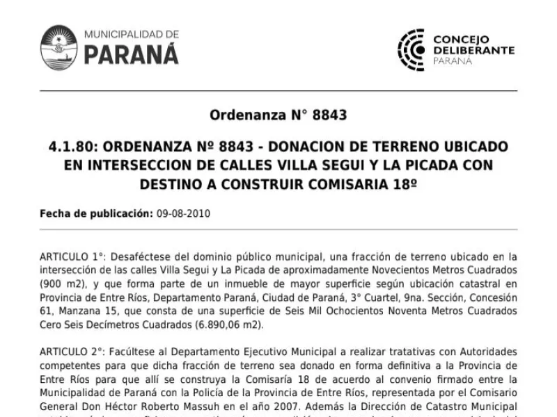 Comisaría N°18: ley aprobada hace 13 años, terreno donado y vecinos reclaman que se ponga en marcha la obra definitiva